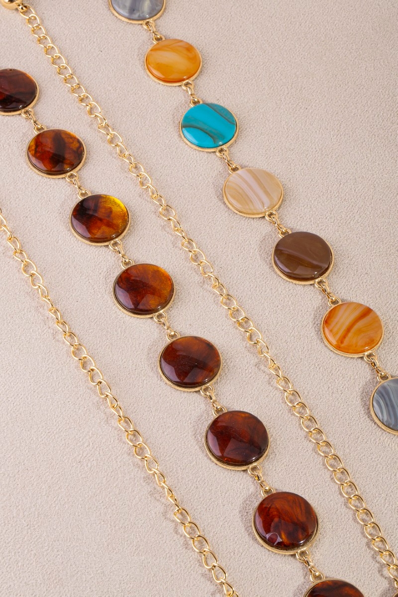 Round Stone Disc Chain Belt