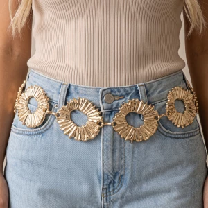 Textured Sunburst Disc Chain Belt