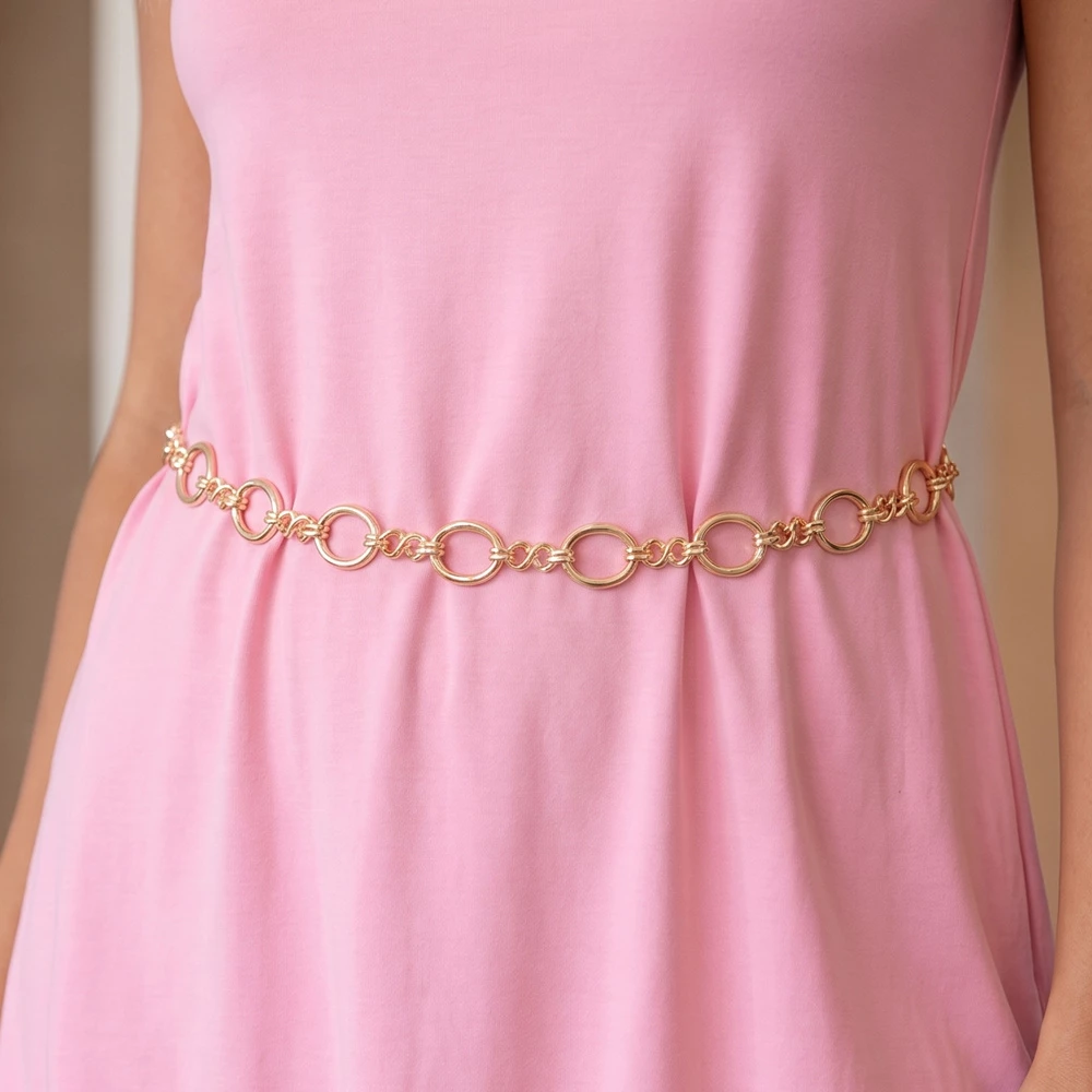 Graduated Oval Ring Link Chain Belt
