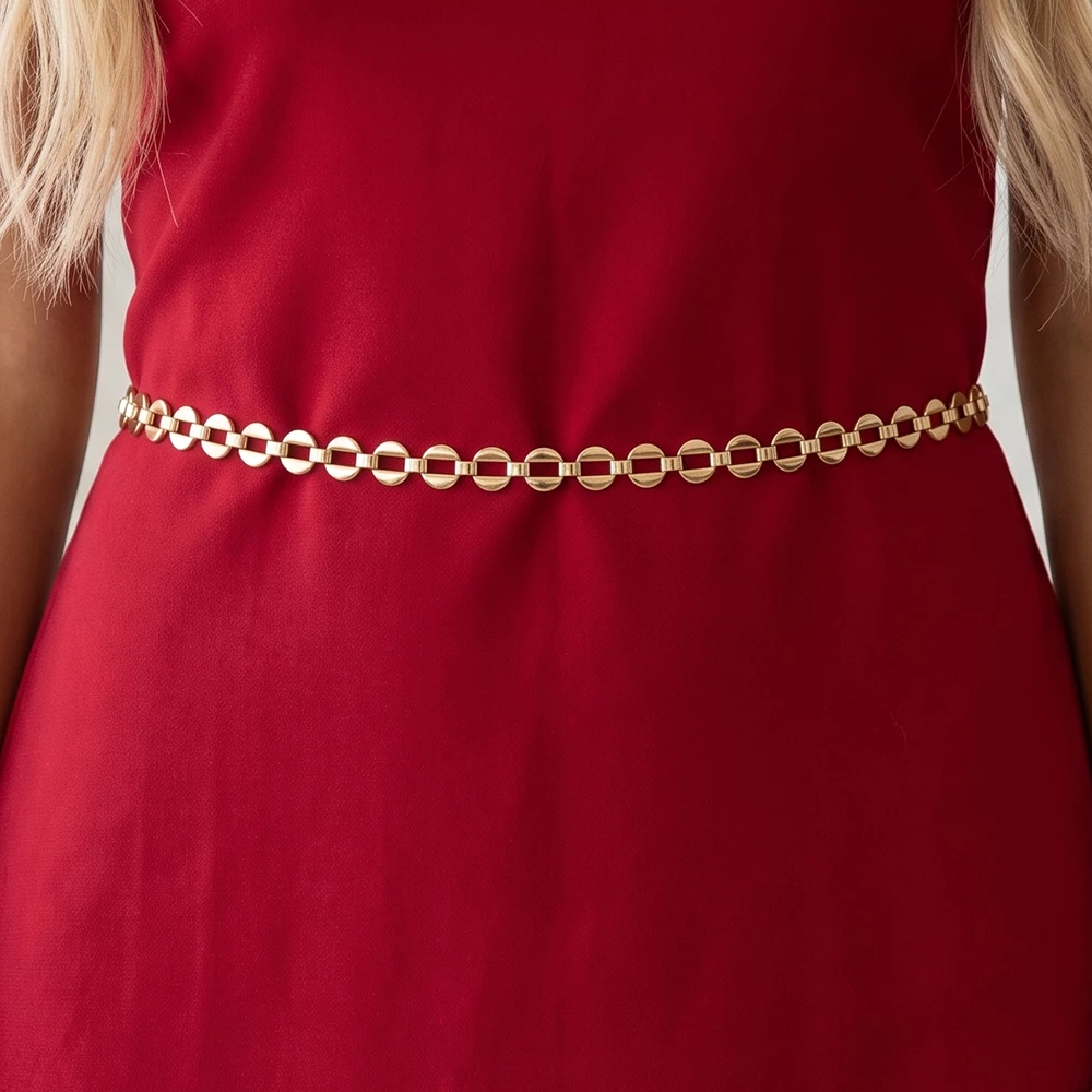 Dual Texture Patterned Link Chain Belt