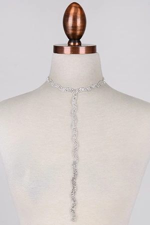 Wavy Diamond Jewel Choker.