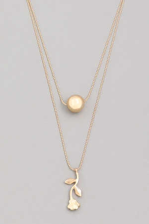 Flower Rose Necklace Layered Necklace