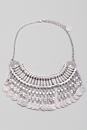 Antique Multi Disc Bib Statement Necklace