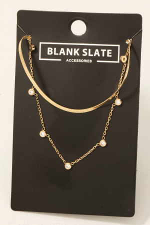 Layered Snake Chain And Lariat Necklace