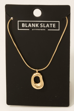 Warped Oval Pendant Necklace
