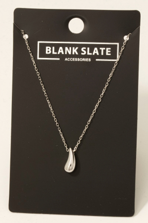 Dainty Metallic Tear Pendant Necklace