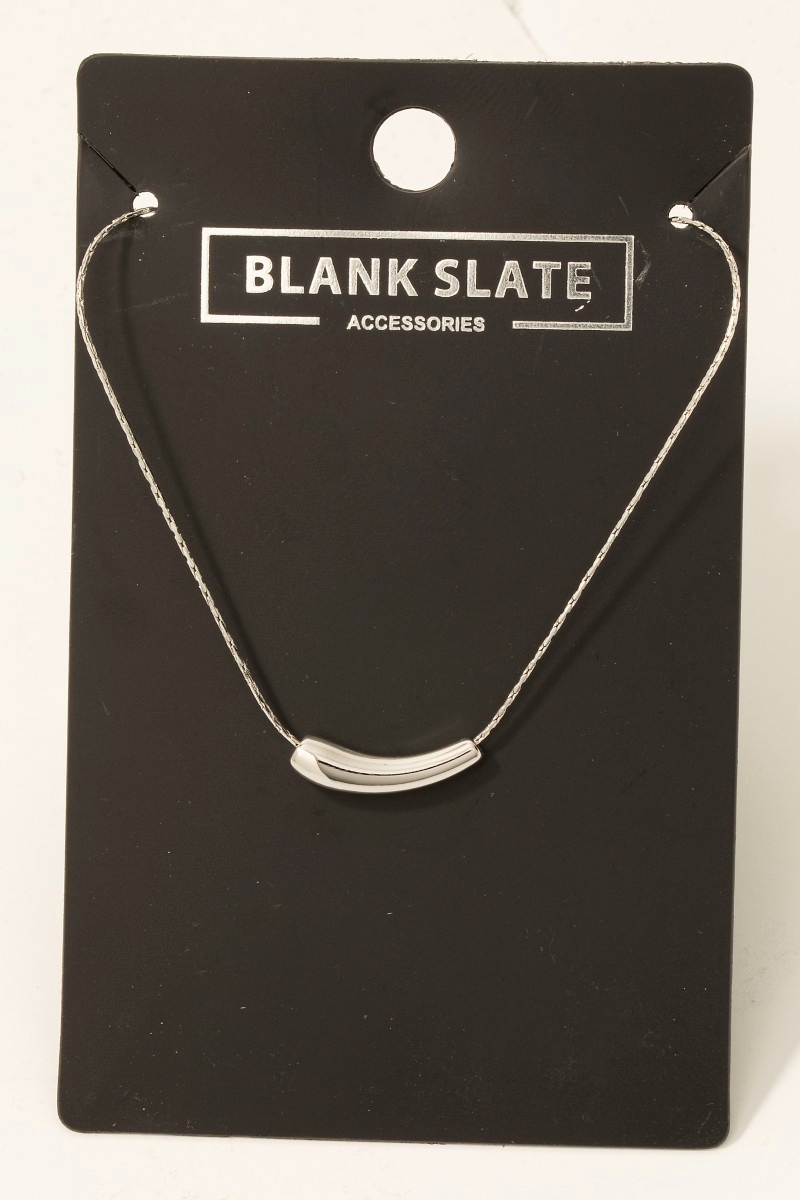 Metallic Tube Pendant Necklace