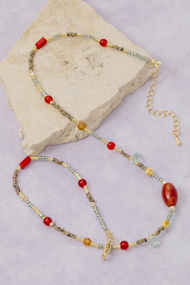 Multi Seed Beaded Necklace