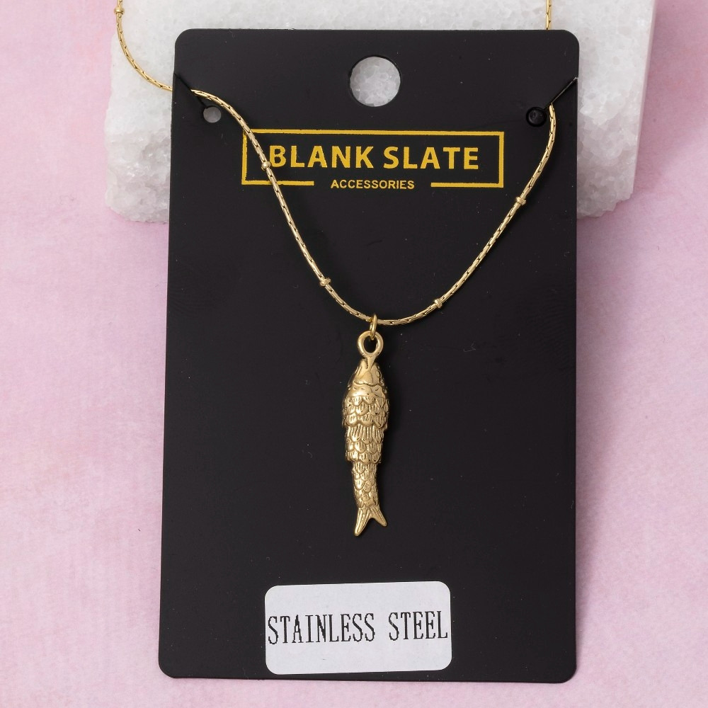 Stainless Steel Fish Pendant Pendant Necklace