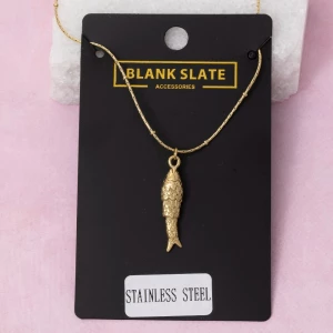 Stainless Steel Fish Pendant Necklace