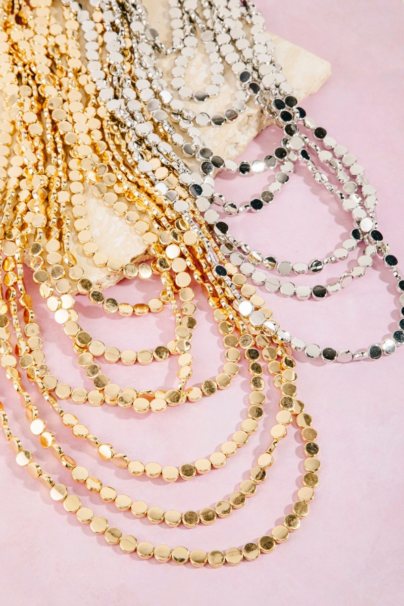 Multi Layered Mini Circle Link Chunky Statement Necklace