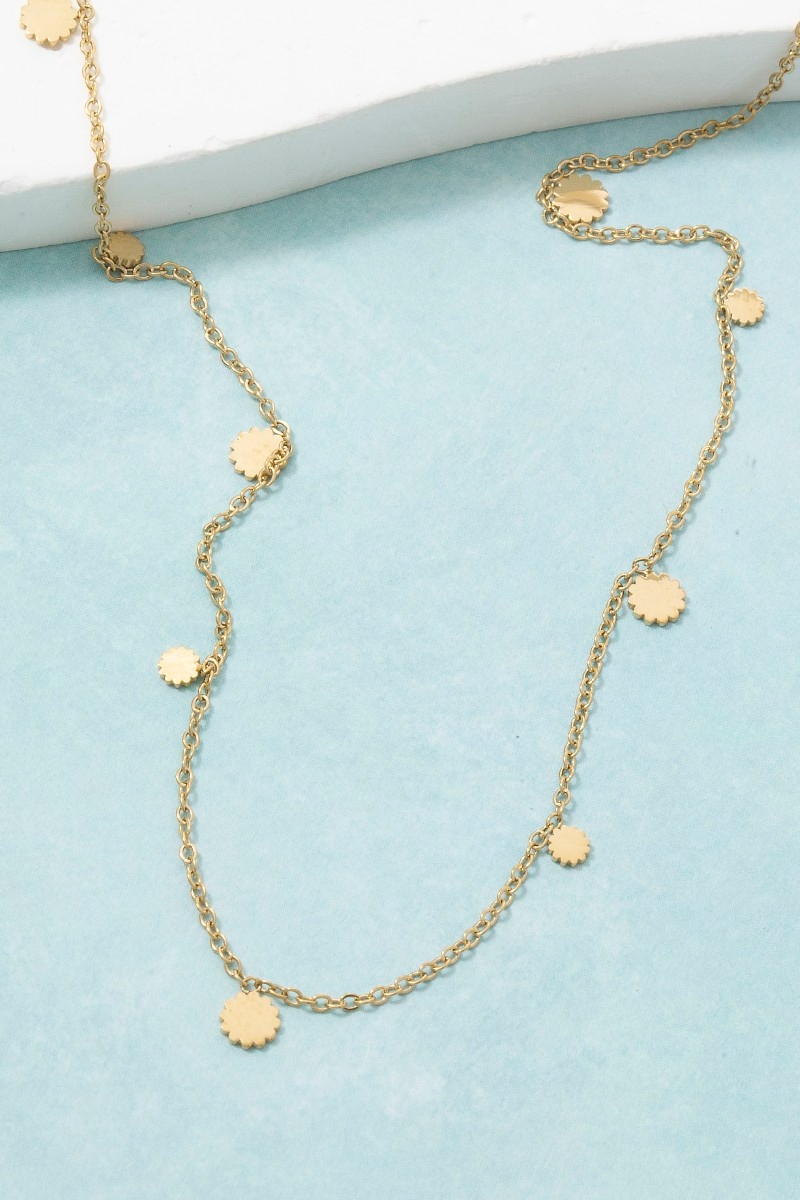Dainty Flower Charm Station Necklace