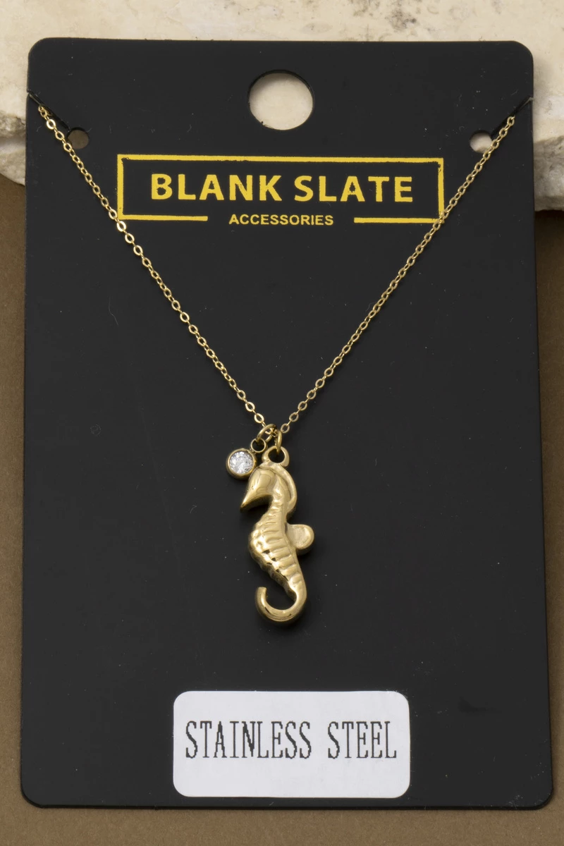 Stainless Steel Seahorse Pendant Necklace