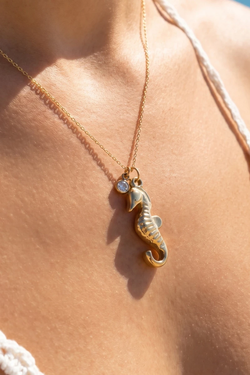 Stainless Steel Seahorse Pendant Necklace