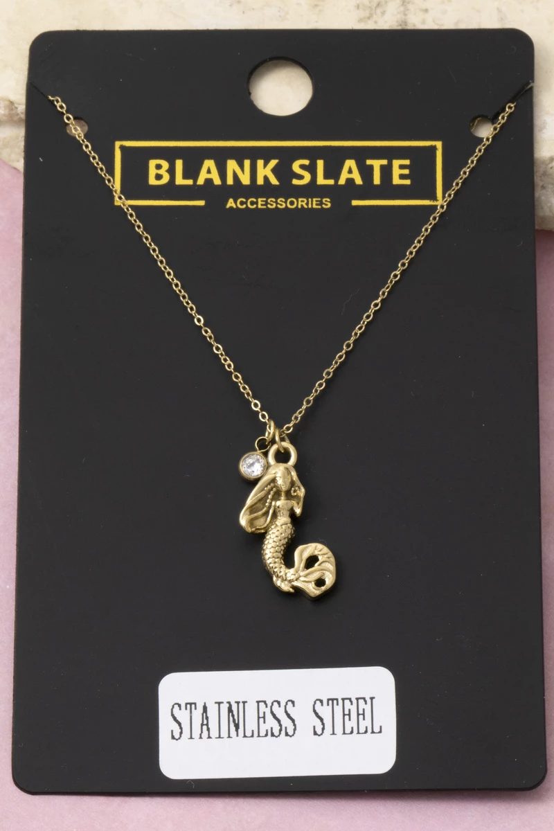 Stainless Steel Mermaid Pendant Necklace