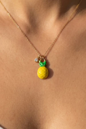 Stainless Steel Pineapple Pendant Necklace