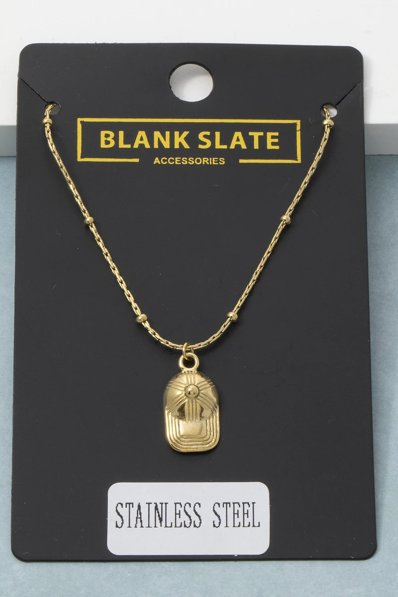 Stainless Steel Baseball Cap Pendant Necklace