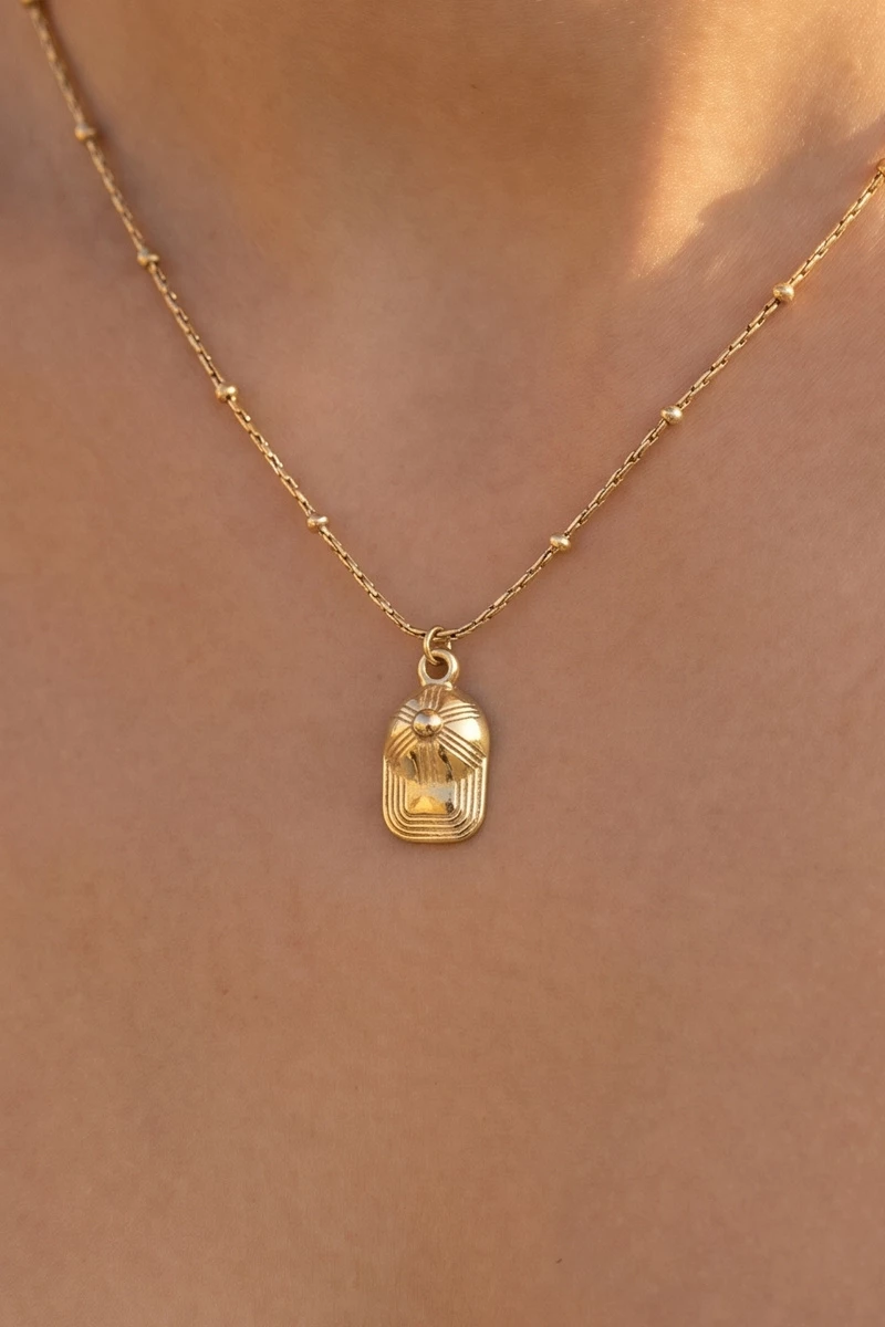 Stainless Steel Baseball Cap Pendant Necklace