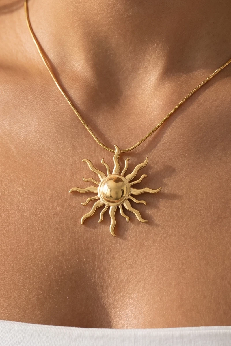 Sunburst Pendant Statement Necklace