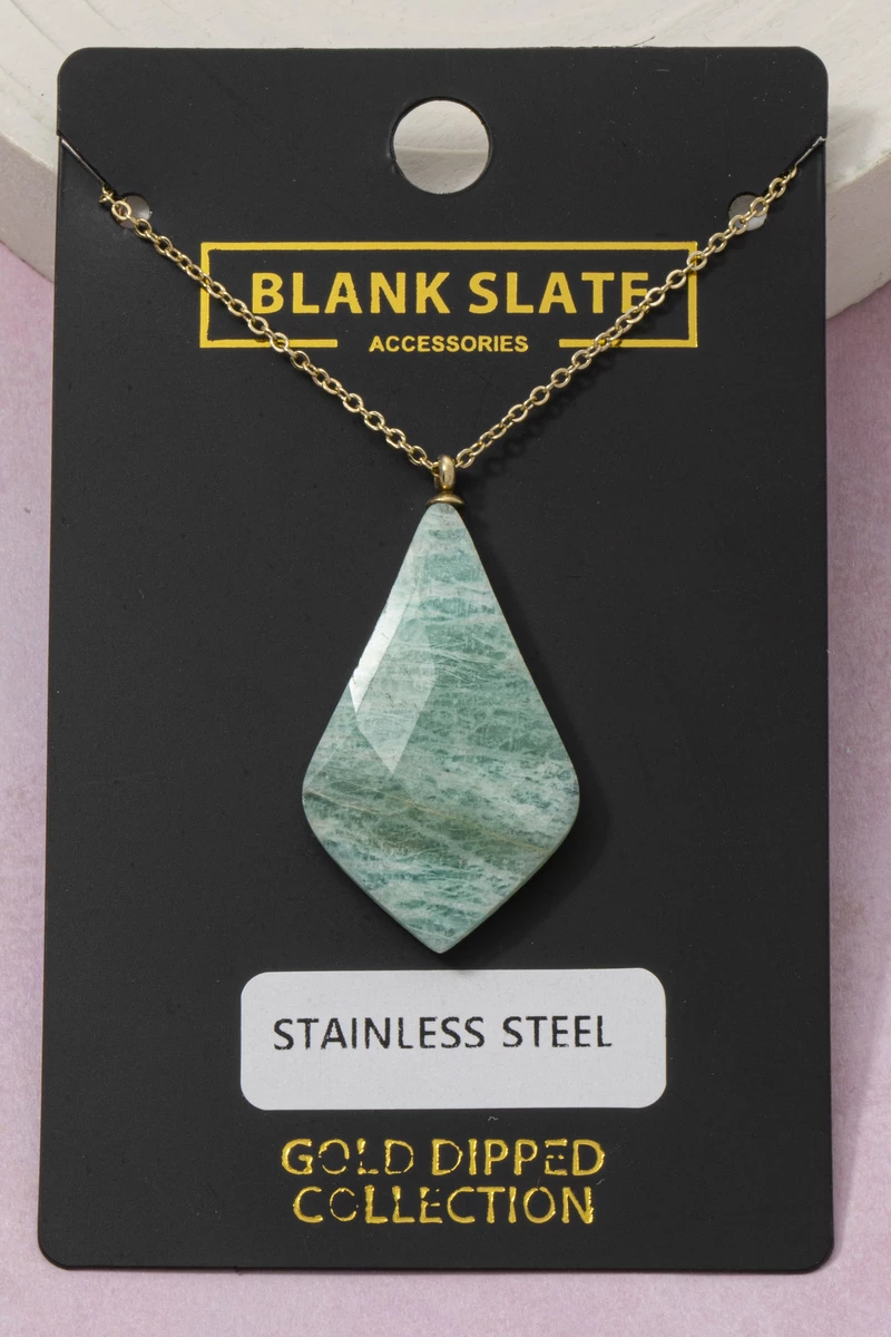 Gold Dipped Amazonite Kite Pendant Necklace