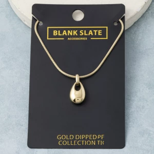 Gold Dipped Teardrop Padlock Pendant Necklace