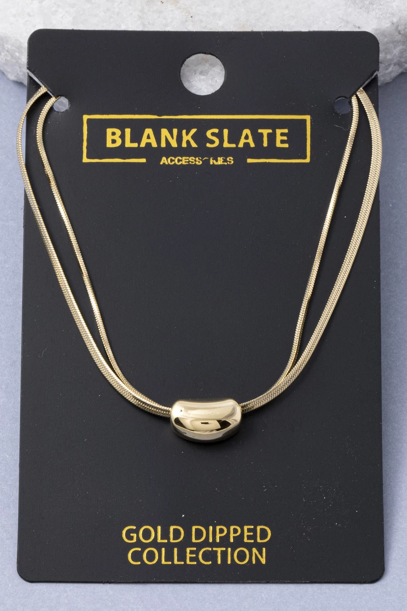 Gold Dipped Double Strand Bead Slider Necklace
