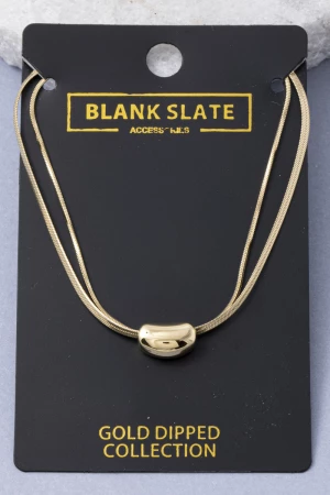 Gold Dipped Double Strand Bead Slider Necklace