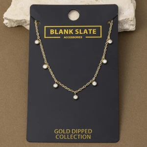 Gold Dipped Dangling Cz Charm Necklace