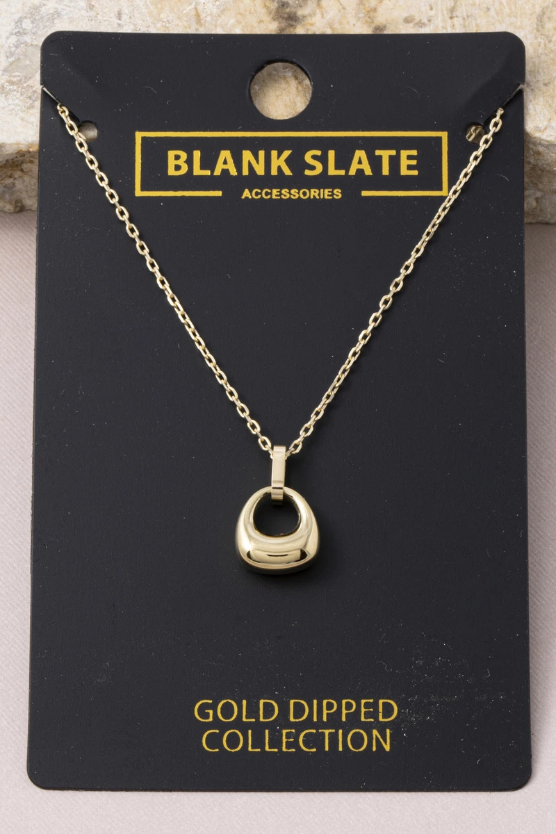 Gold Dipped Puffed Open Loop Pendant Necklace