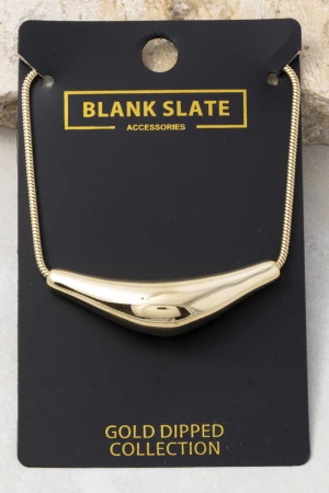 Gold Dipped Curved Bar Centerpiece Snake Necklace