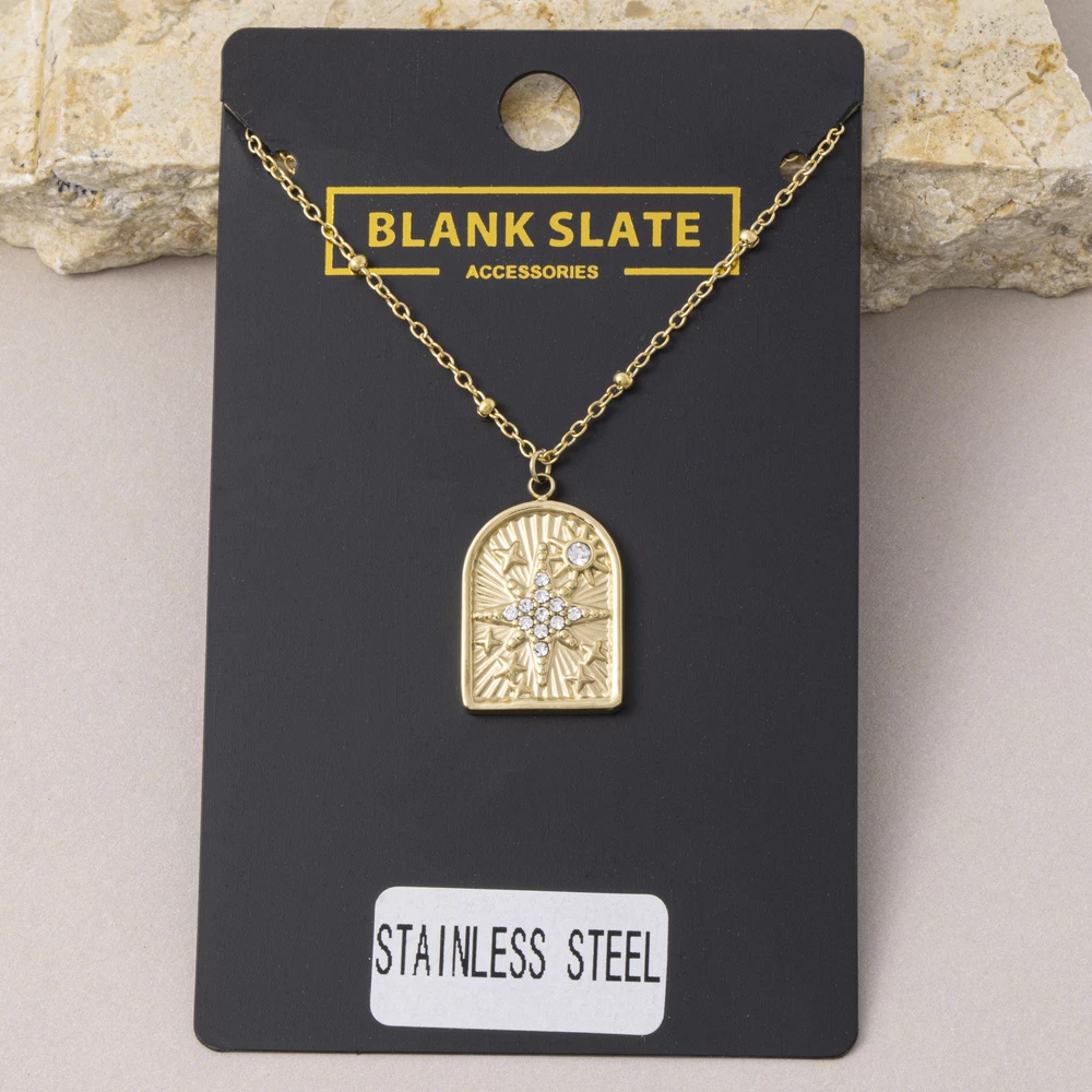 Stainless Steel North Star Arch Pendant Necklace
