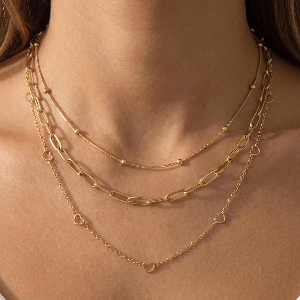Delicate Layered Station Chain Necklace