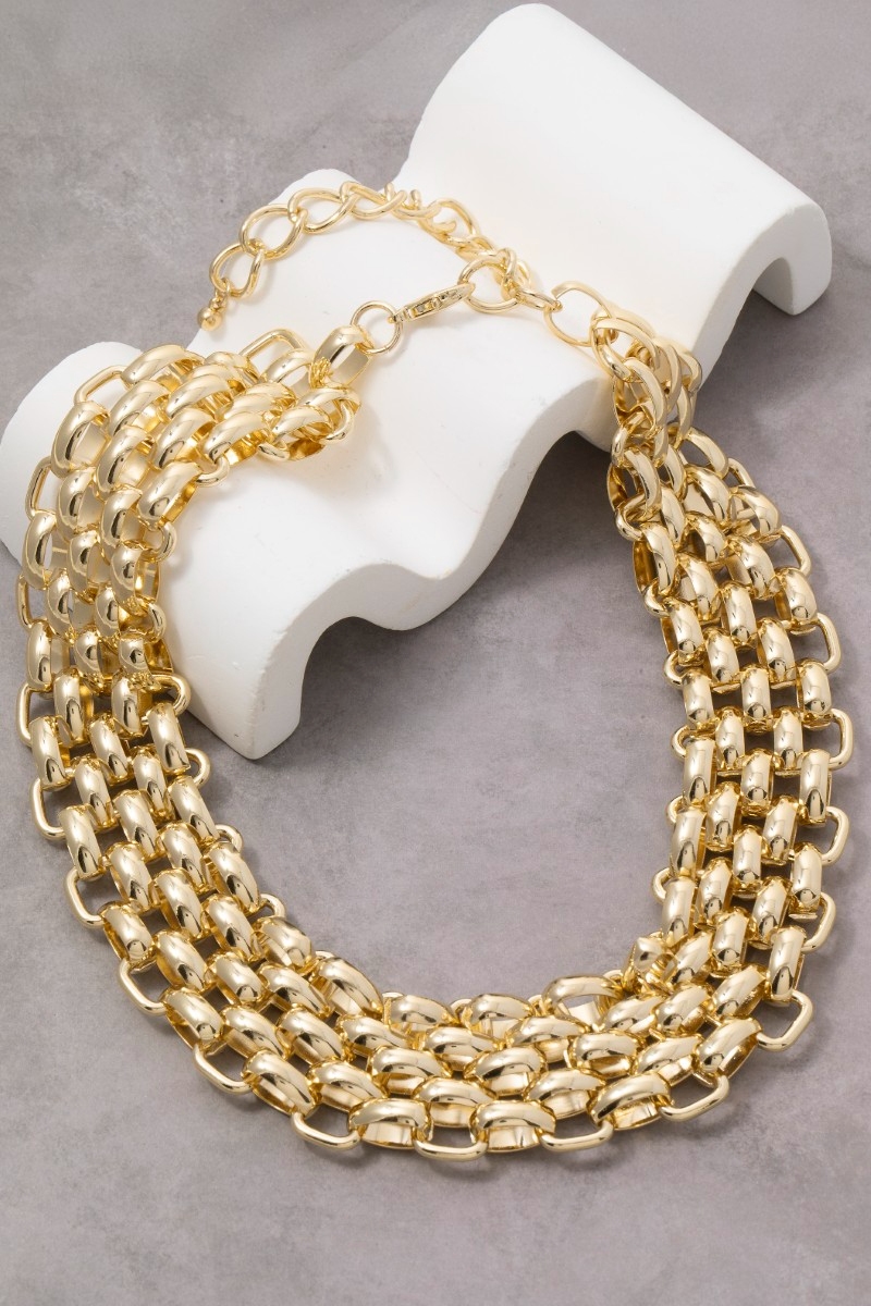 Chunky Layered Gold Chain Necklace