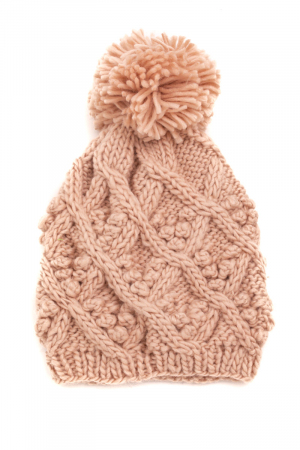 Cable Knit Pom Beanie