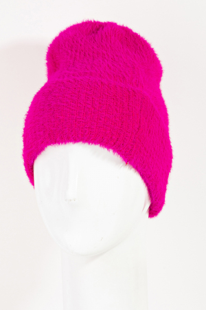 Assorted Color Fuzzy Ribbed Beanie