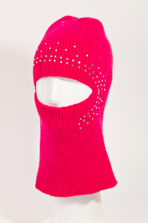 Rhinestone Accent Knitted Balaclava
