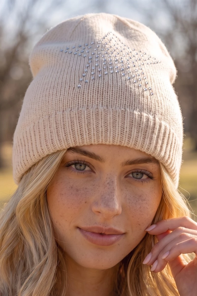 Studded Star Beanie