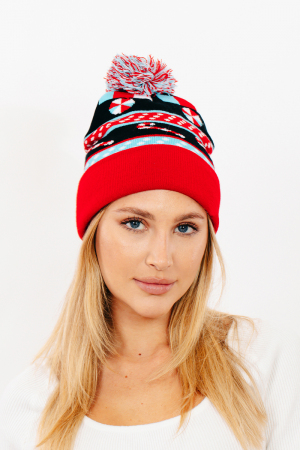 Christmas Candy Cane Pattern Beanie