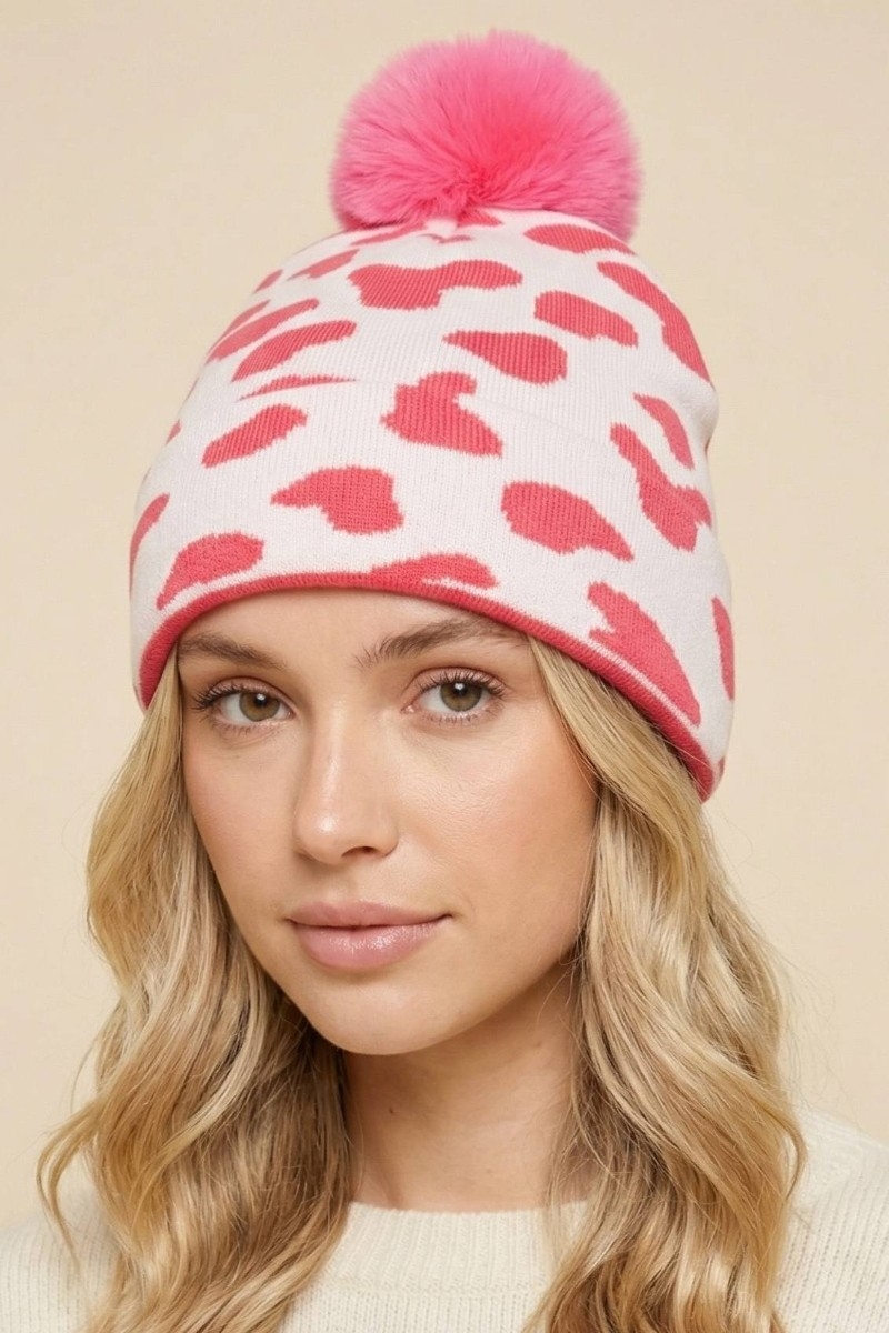 Cow Print Beanie