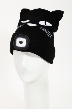 Head Torch Cat Ears Beanie