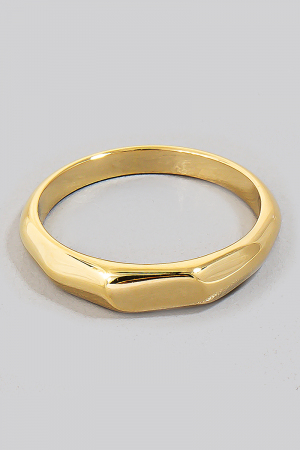Dainty Flat Sided Metallic Band Ring