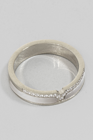 Layered Rhinestone Studs And Seashell Band Ring