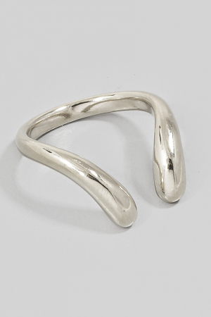 Metallic Rounded Arc Open Band Ring