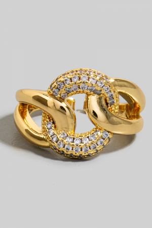 Pave Hoop Knot Open Band Ring