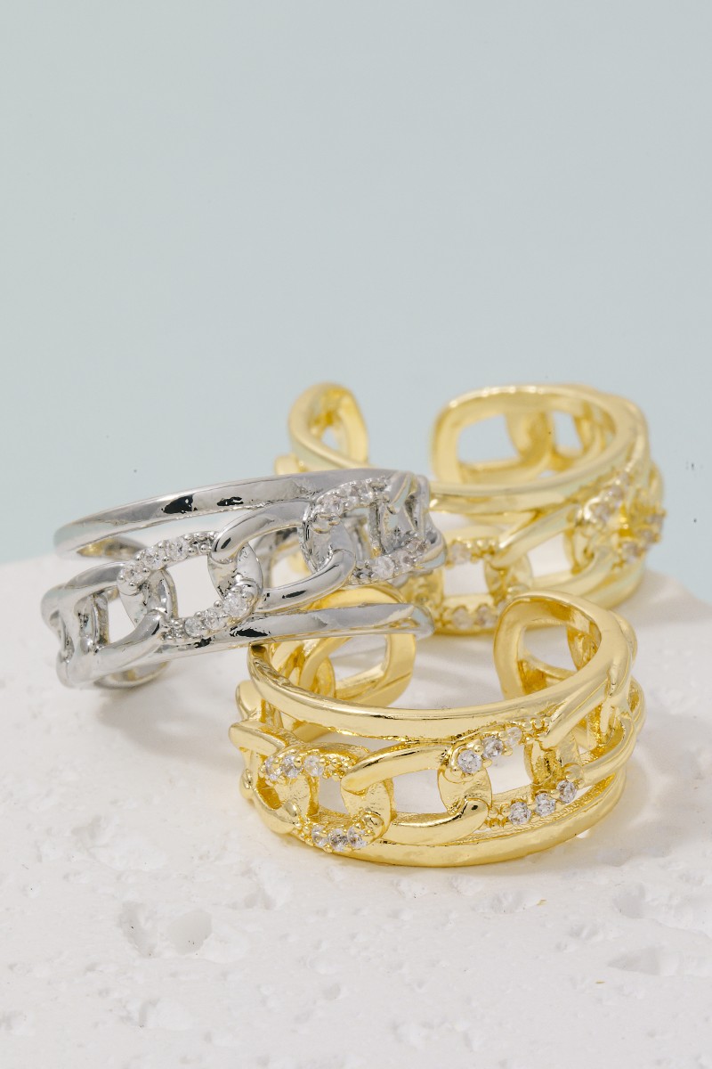 Ornate Chain Link Open Ring