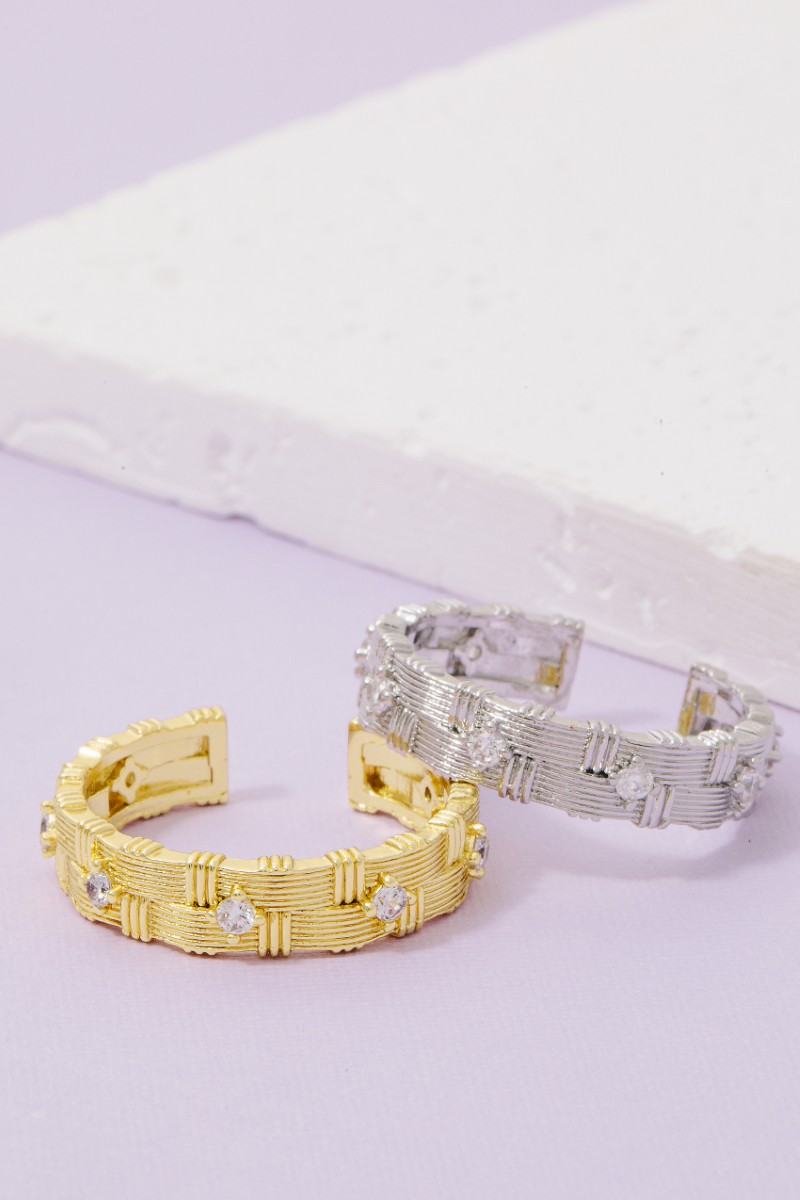 Double Row Ribbed Fashion Ring