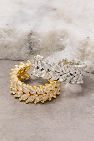 Cz Leaves Adjustable Ring