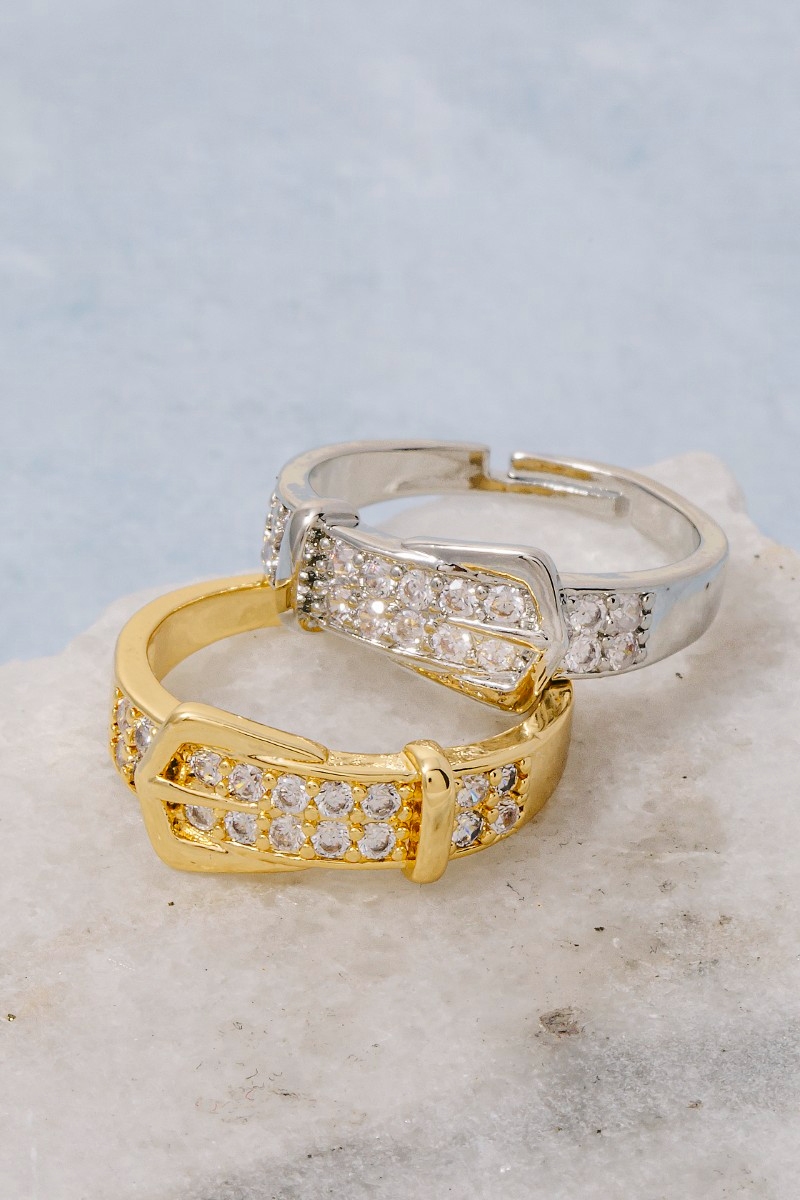 Cz Belt Buckle Ring