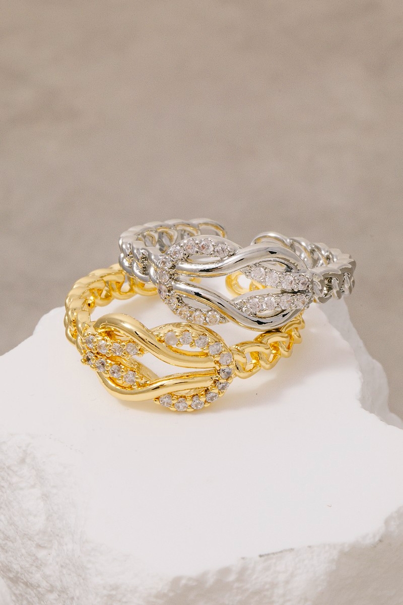 Cz Infinity Loop Chain Ring