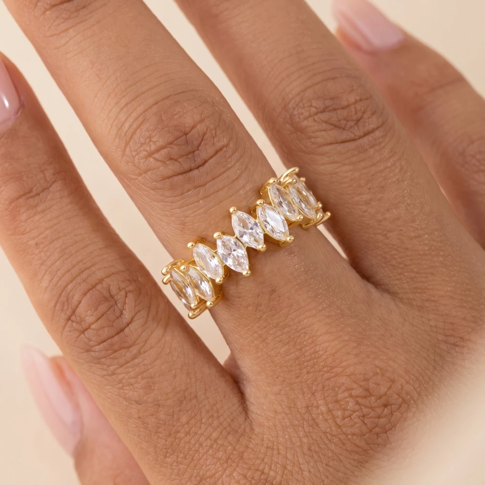 Vertical Marquise Cz Eternity Band Ring